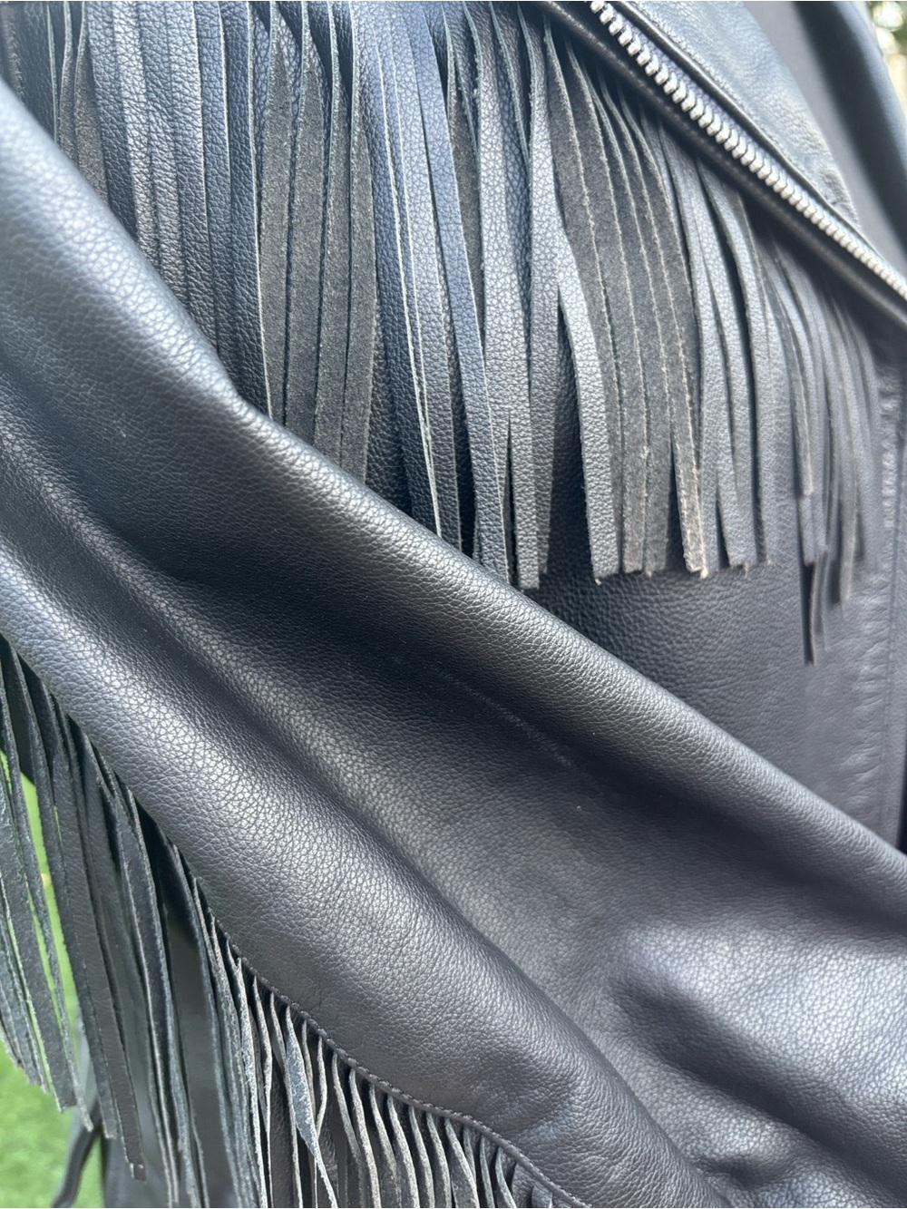 Harley-Davidson Black Leather Fringe Biker Jacket - Picture 6 of 7